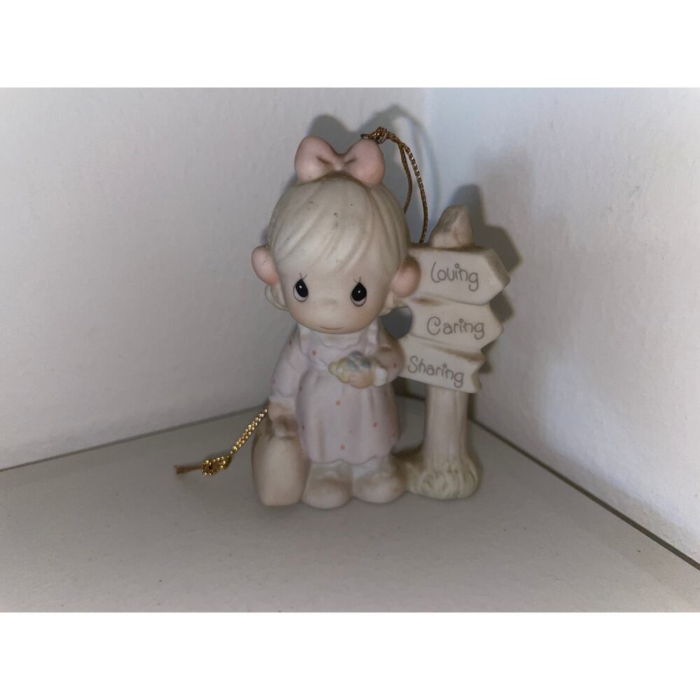 Precious Moments Figurine "Loving, Caring, Sharing" 3" 1987‎ Enesco Porcelain
